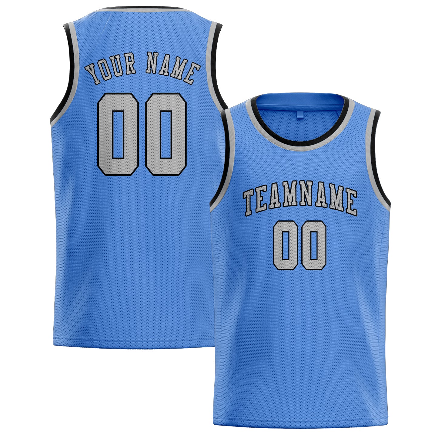 Benutzerdefiniertes Professionelles Hellblau Grau Basketballtrikot