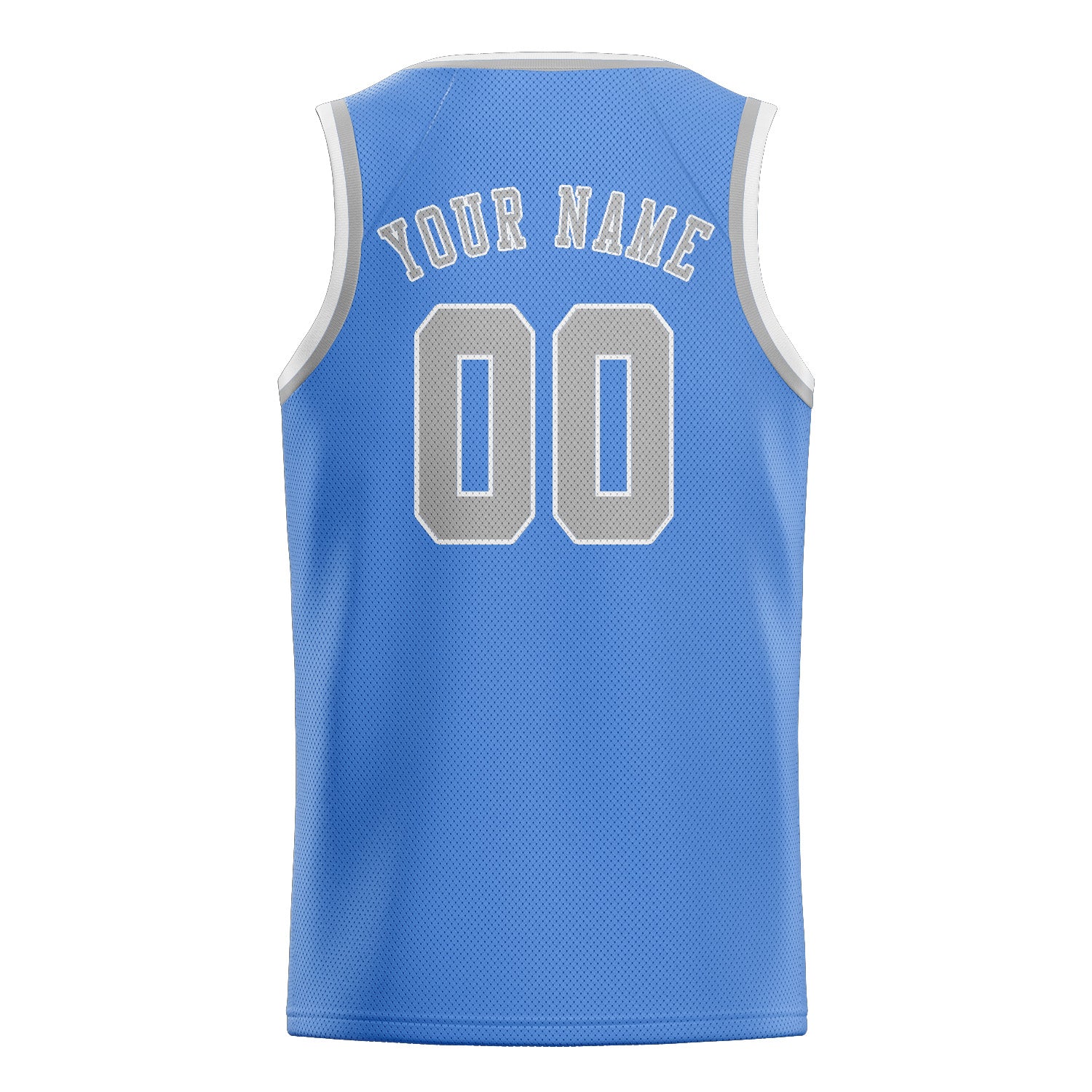 Benutzerdefiniertes Professionelles Hellblau Grau Basketballtrikot
