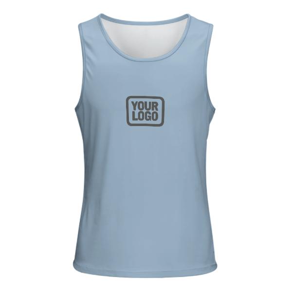 Maßgeschneidertes Hellblau Dunkelgrau Herren Tanktop