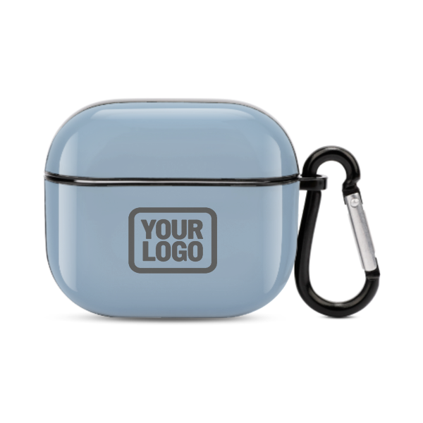 Maßgeschneidertes Hellblau Dunkelgrau AirPods-Hülle (3. Generation)