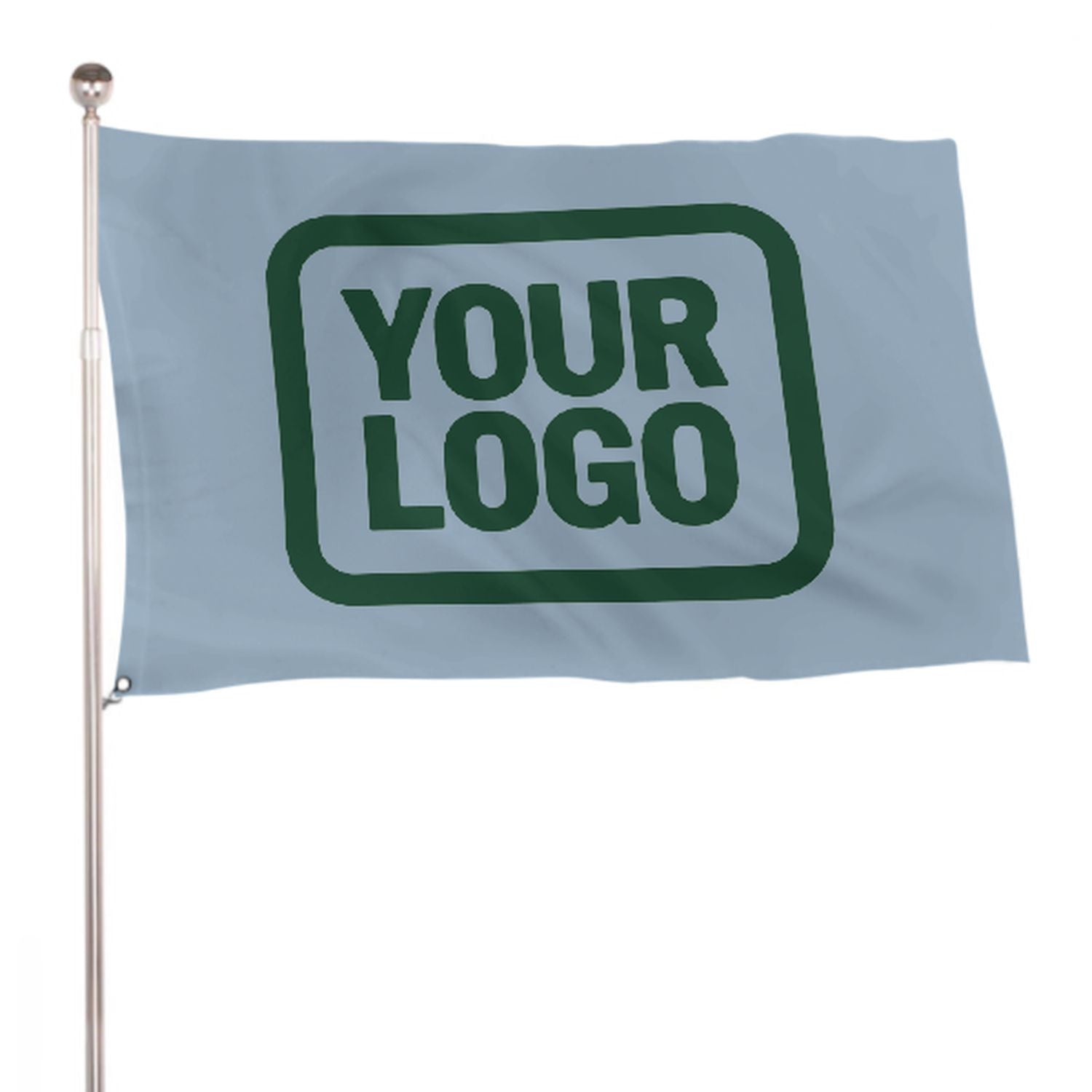 Maßgeschneidertes Hellblau Moosgrün Flagge