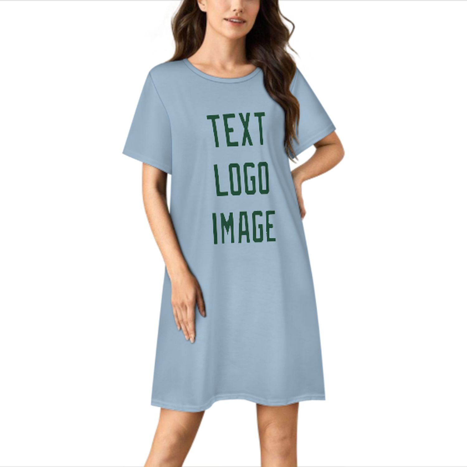 Camicia da notte su misura verde muschio azzurro