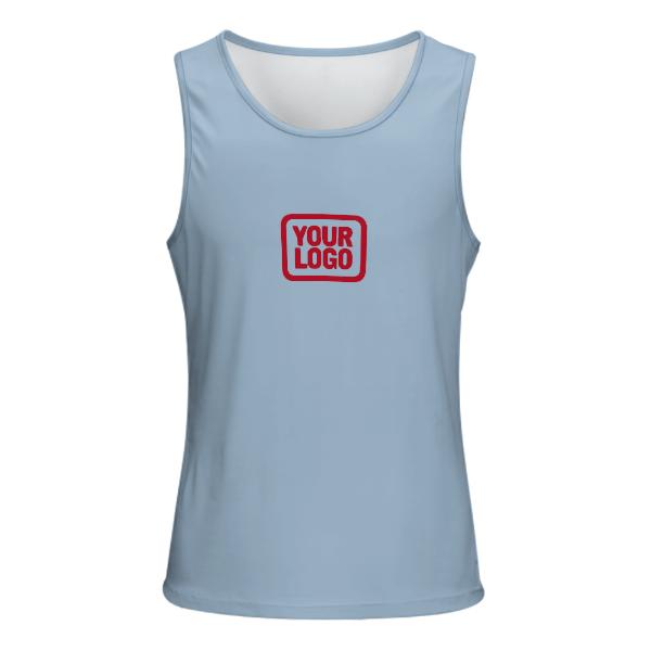 Maßgeschneidertes Hellblau Rot Herren Tanktop