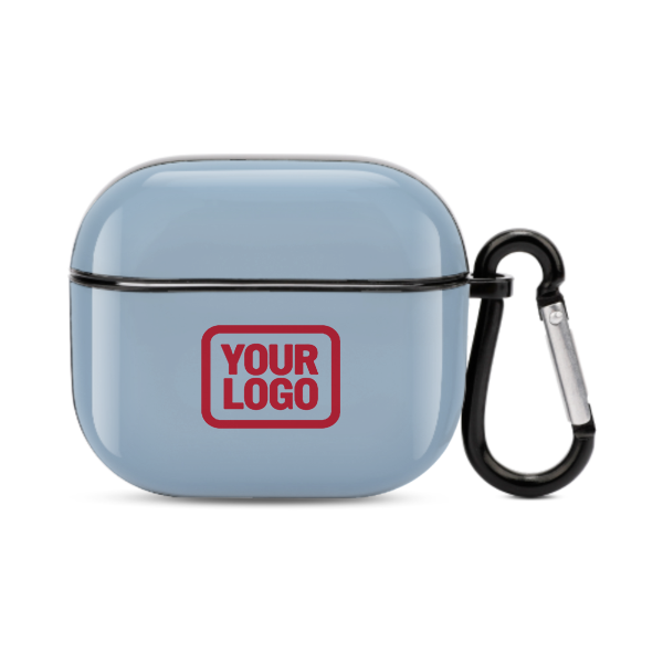 Maßgeschneidertes Hellblau Rot AirPods-Hülle (3. Generation)