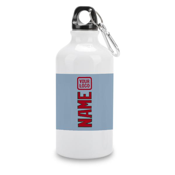 Maßgeschneidertes Hellblau Rot Sportflasche
