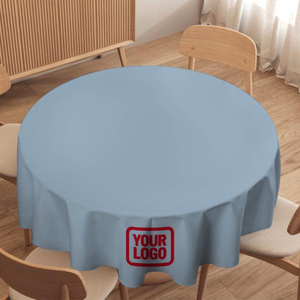 Maßgeschneidertes Hellblau Rot Runde Tischdecke