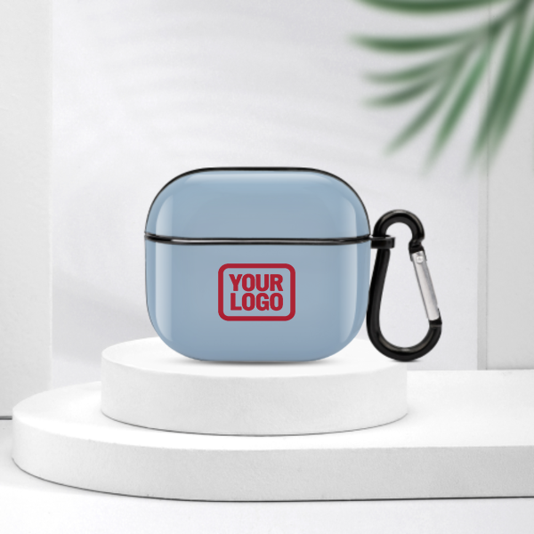 Maßgeschneidertes Hellblau Rot AirPods-Hülle (3. Generation)
