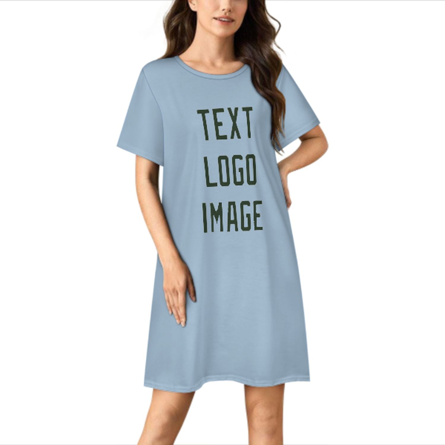 Camicia da notte su misura verde abete azzurro chiaro