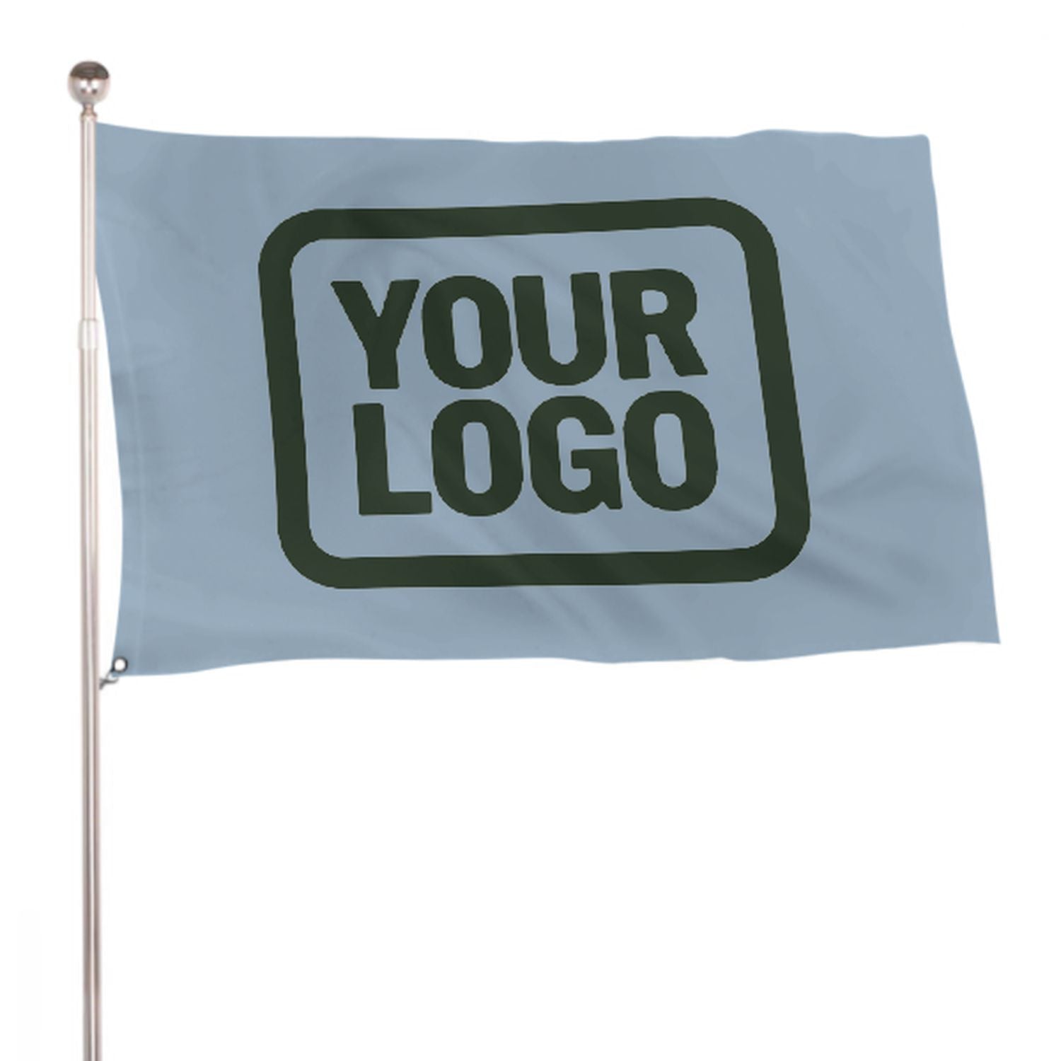 Maßgeschneidertes Hellblau Tannengrün Flagge