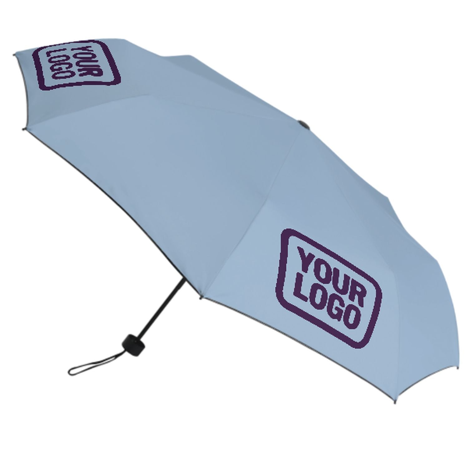 Maßgeschneidertes Hellblau Lila Automatik-Regenschirm