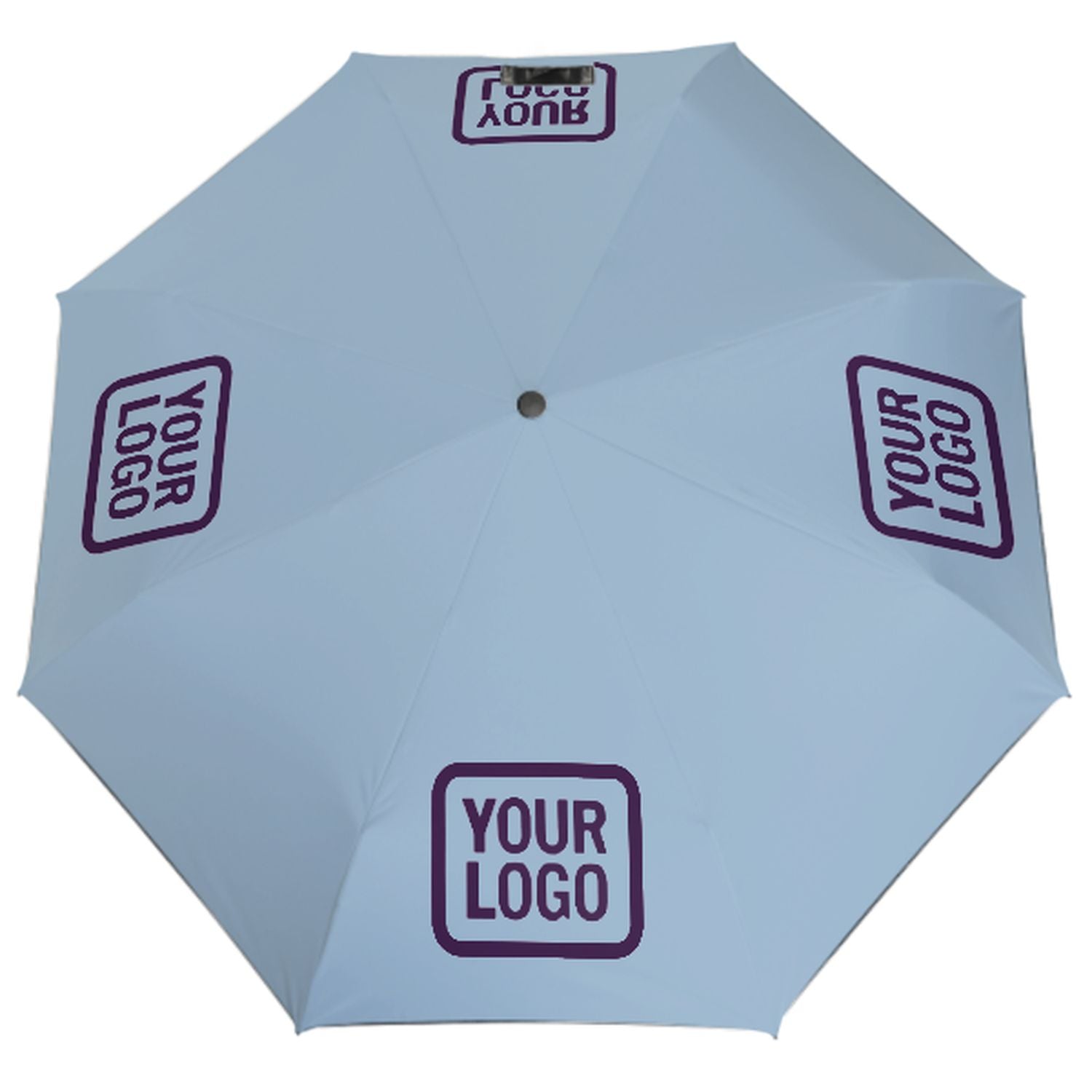 Maßgeschneidertes Hellblau Lila Automatik-Regenschirm
