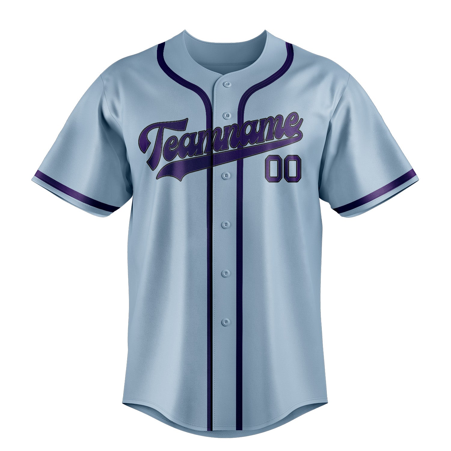 Benutzerdefiniertes Professionelles Hellblau Lila Baseballtrikot