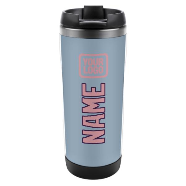 Maßgeschneidertes Hellblau Rosa Edelstahlbecher