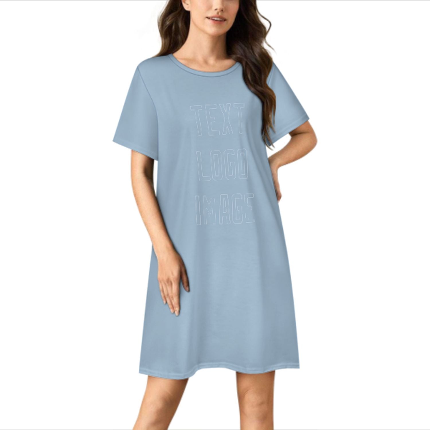Camicia da notte azzurra su misura