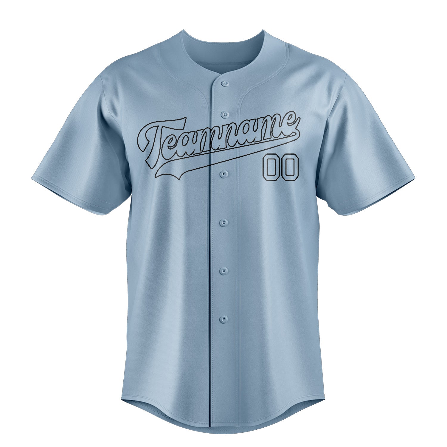 Benutzerdefiniertes Professionelles Hellblau Schwarz Baseballtrikot