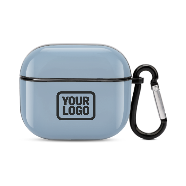 Maßgeschneidertes Hellblau Schwarz AirPods-Hülle (3. Generation)