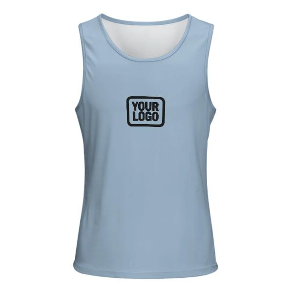 Maßgeschneidertes Hellblau Schwarz Herren Tanktop