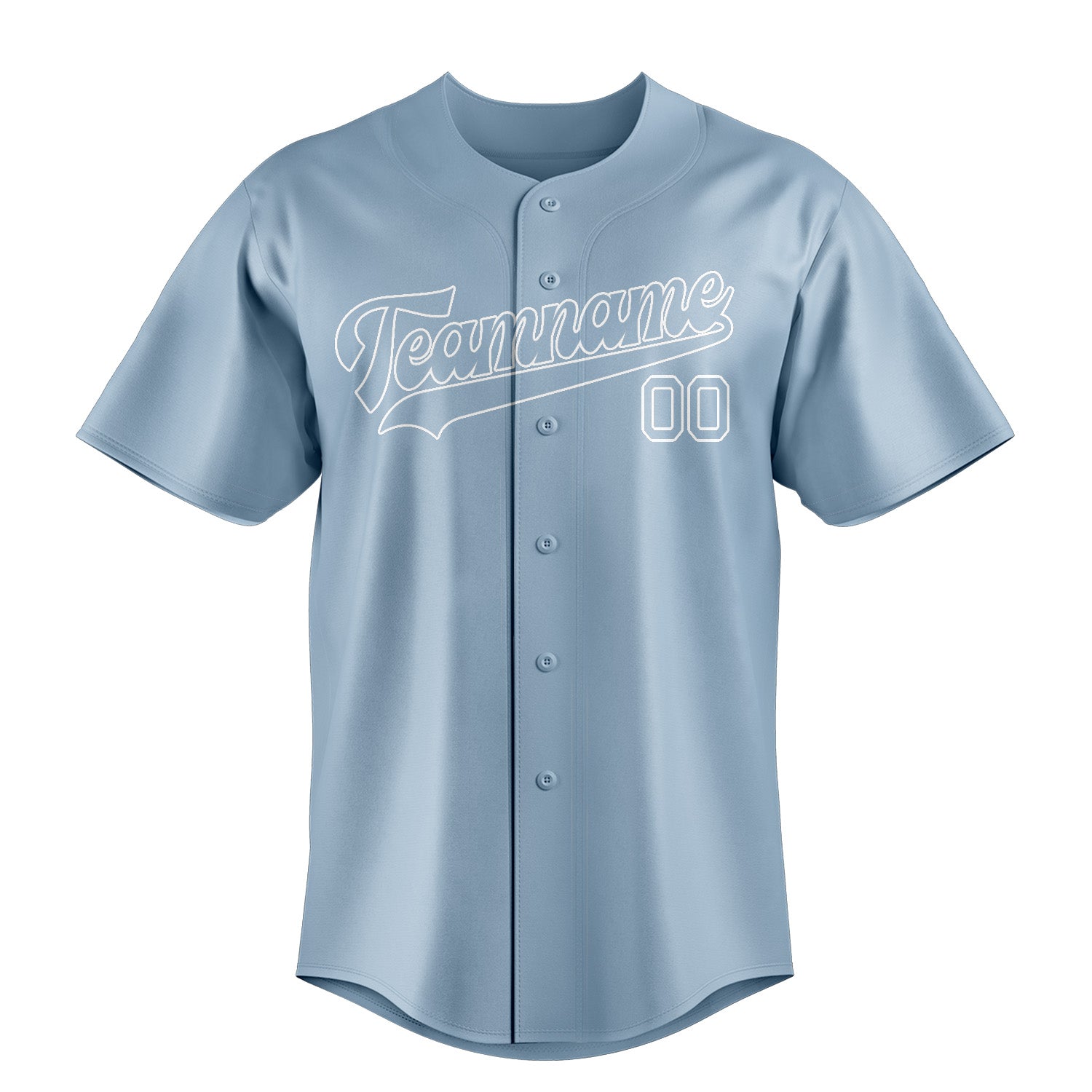 Benutzerdefiniertes Professionelles Hellblau Weiß Baseballtrikot