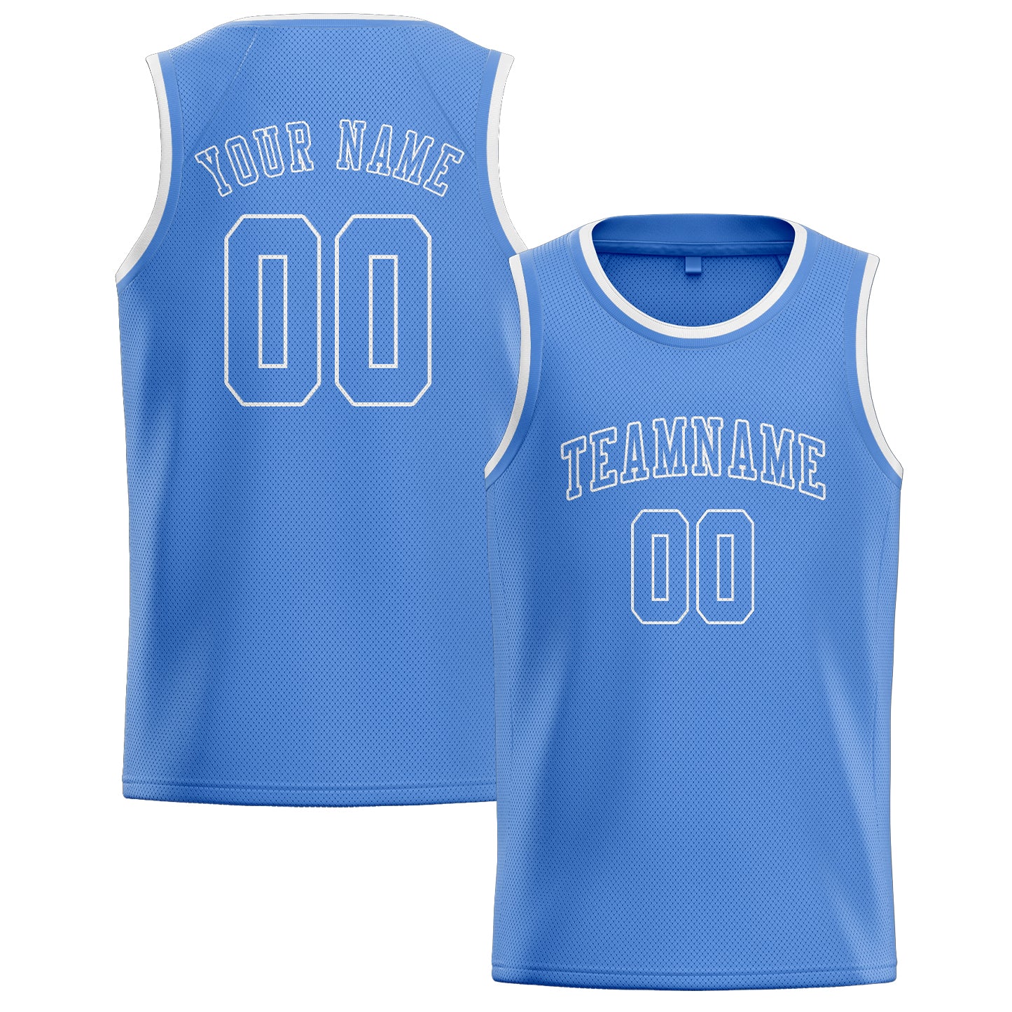Benutzerdefiniertes Professionelles Hellblau Hellblau Basketballtrikot