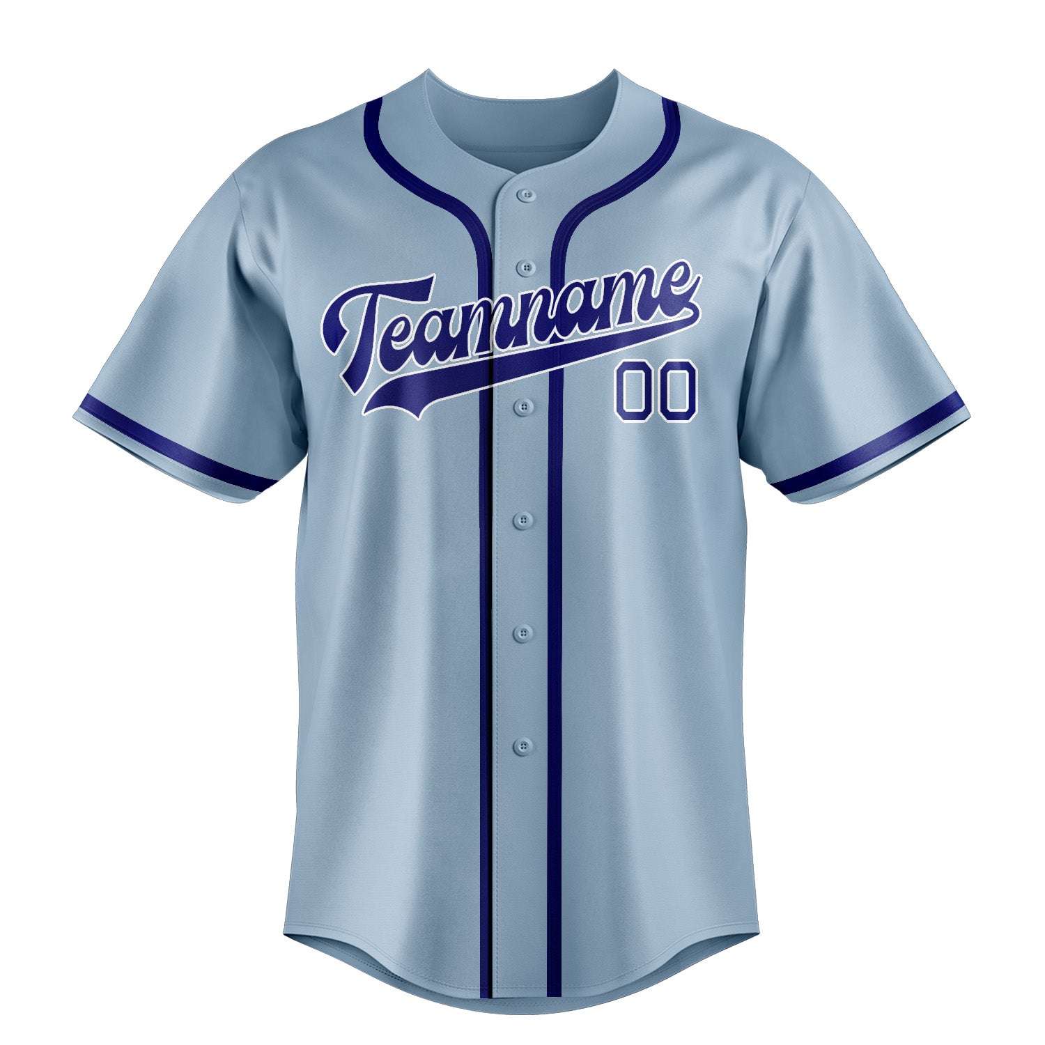 Benutzerdefiniertes Professionelles Hellblau Himmelblau Baseballtrikot