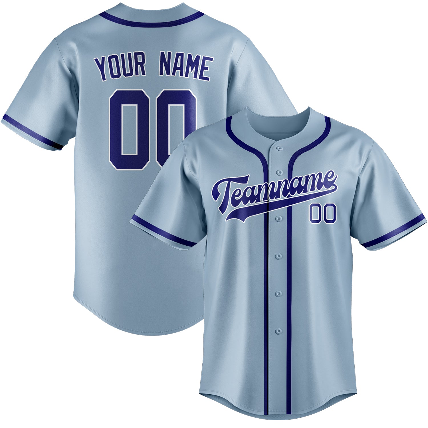 Benutzerdefiniertes Professionelles Hellblau Himmelblau Baseballtrikot