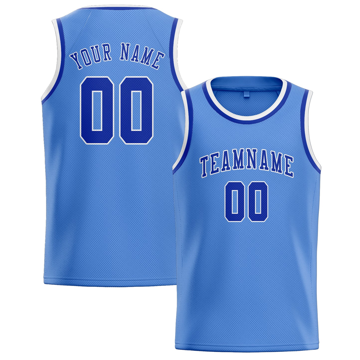 Benutzerdefiniertes Professionelles Hellblau Himmelblau Basketballtrikot