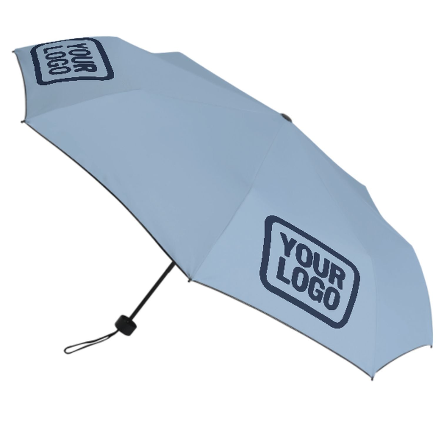 Maßgeschneidertes Hellblau Marineblau Automatik-Regenschirm