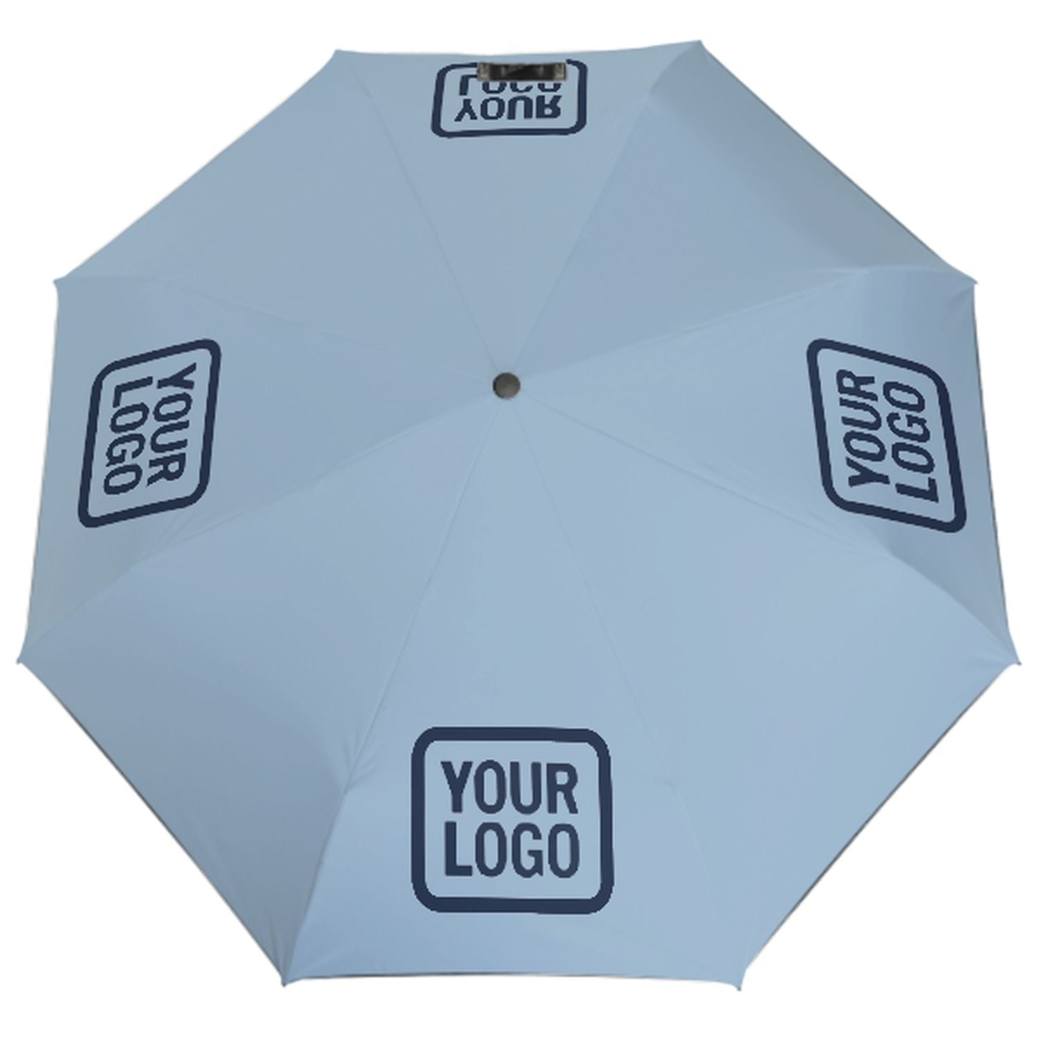 Maßgeschneidertes Hellblau Marineblau Automatik-Regenschirm
