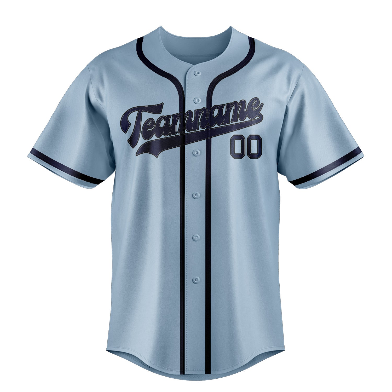 Benutzerdefiniertes Professionelles Hellblau Marineblau Baseballtrikot