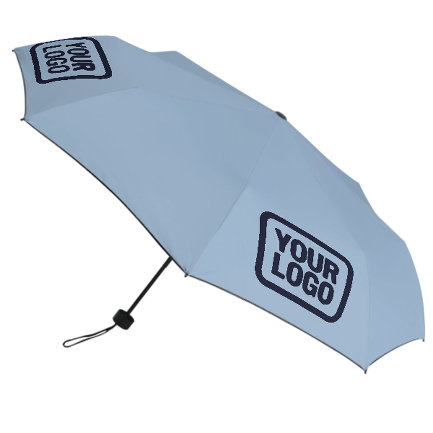 Maßgeschneidertes Hellblau Stahlblau Automatik-Regenschirm