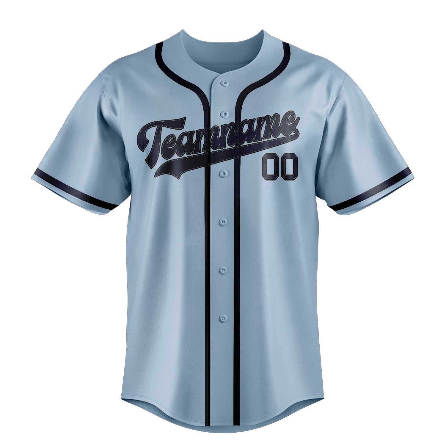 Benutzerdefiniertes Professionelles Hellblau Stahlblau Baseballtrikot