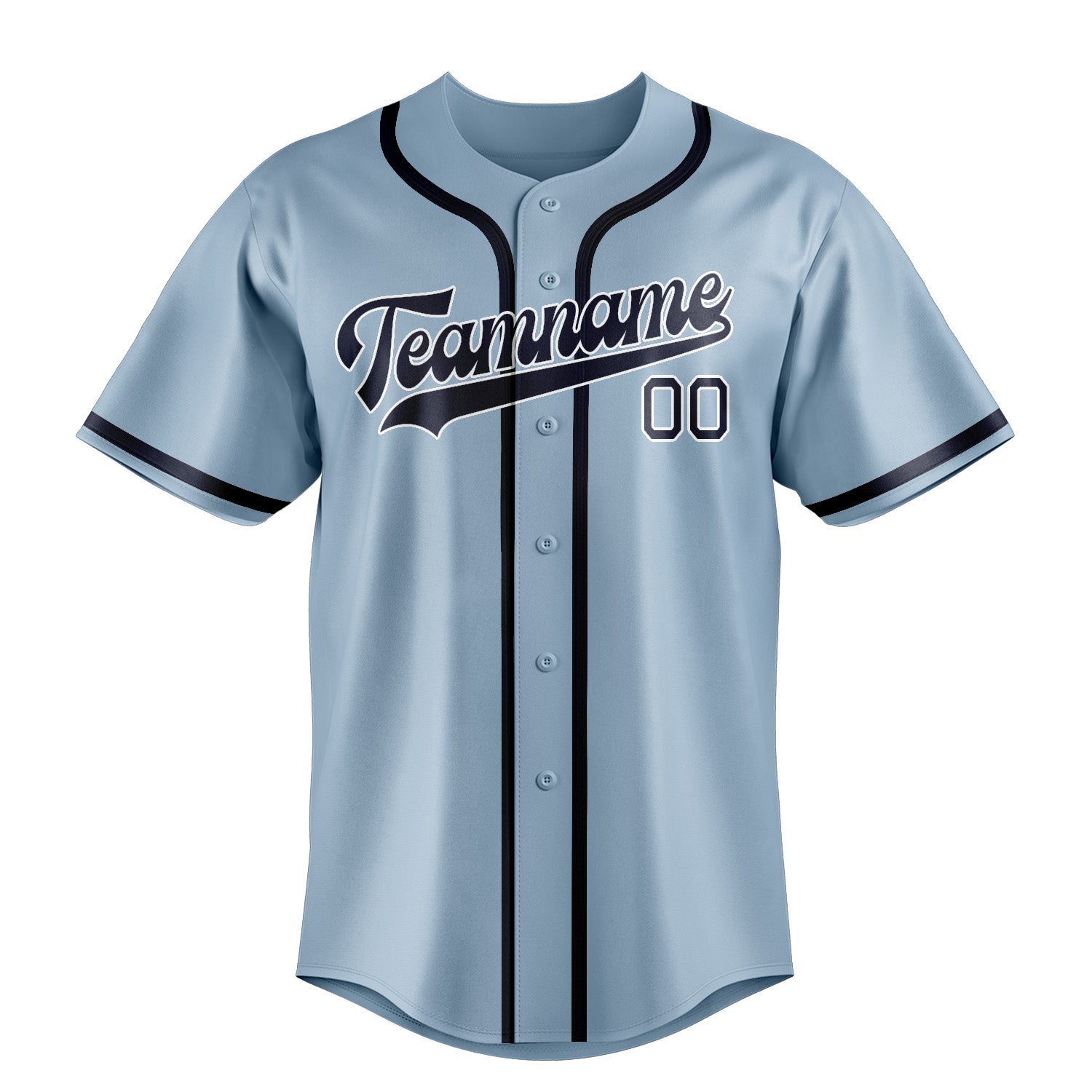 Benutzerdefiniertes Professionelles Hellblau Stahlblau Baseballtrikot