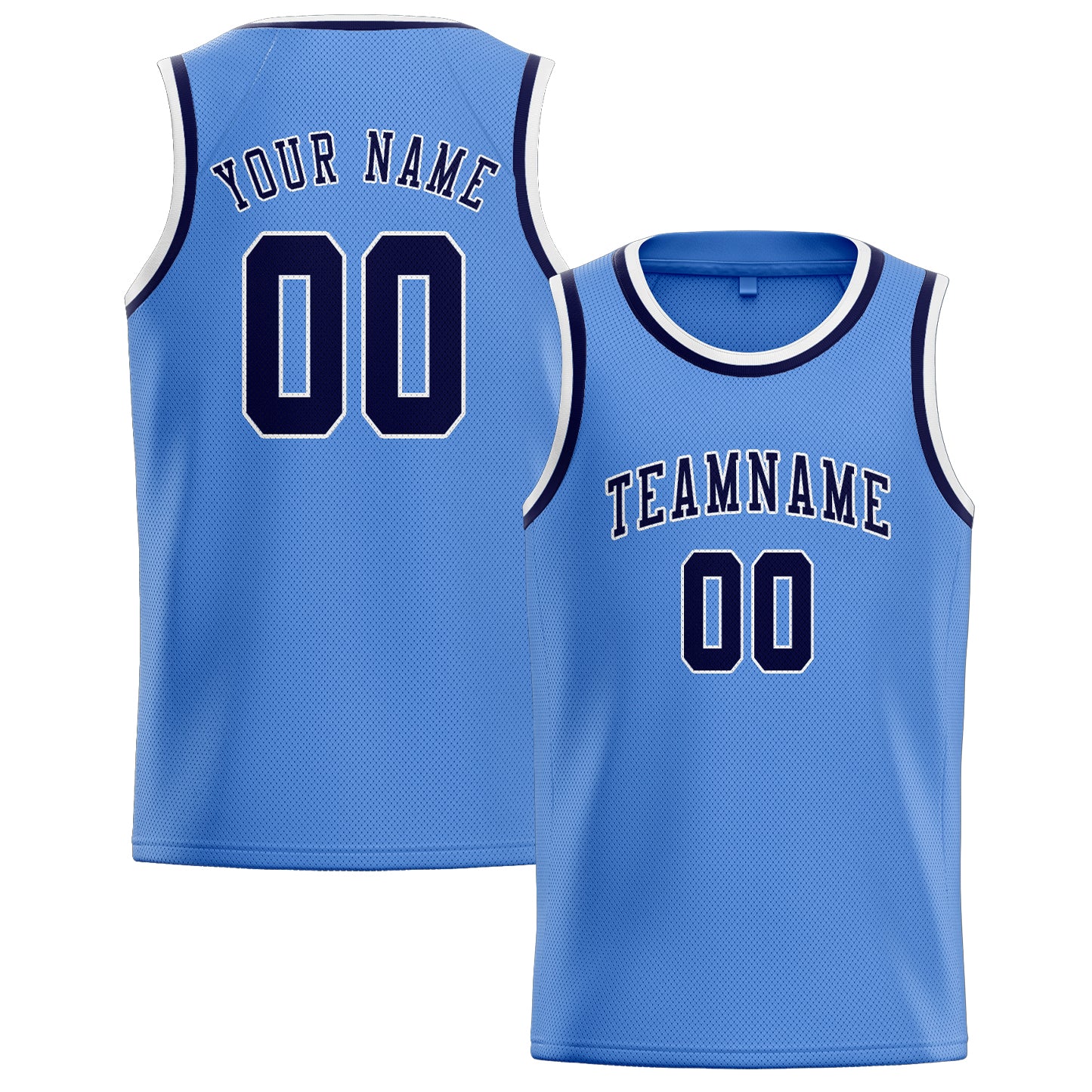 Benutzerdefiniertes Professionelles Hellblau Stahlblau Basketballtrikot