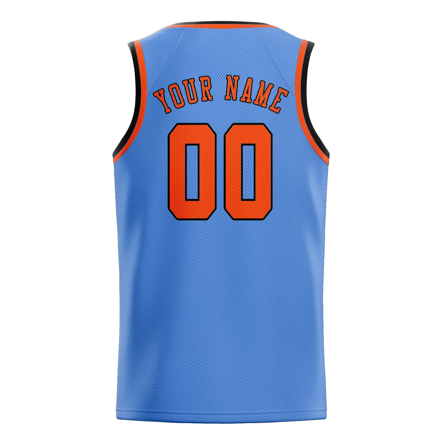 Benutzerdefiniertes Professionelles Hellblau Orangerot Basketballtrikot