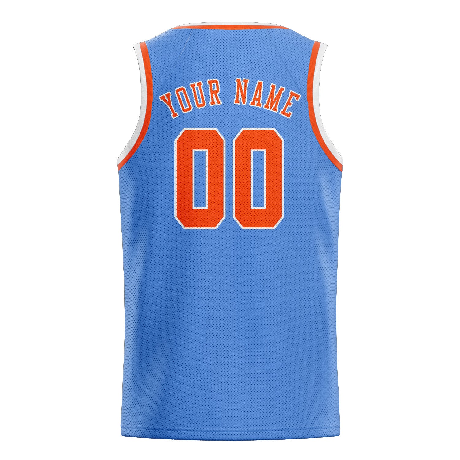 Benutzerdefiniertes Professionelles Hellblau Orangerot Basketballtrikot