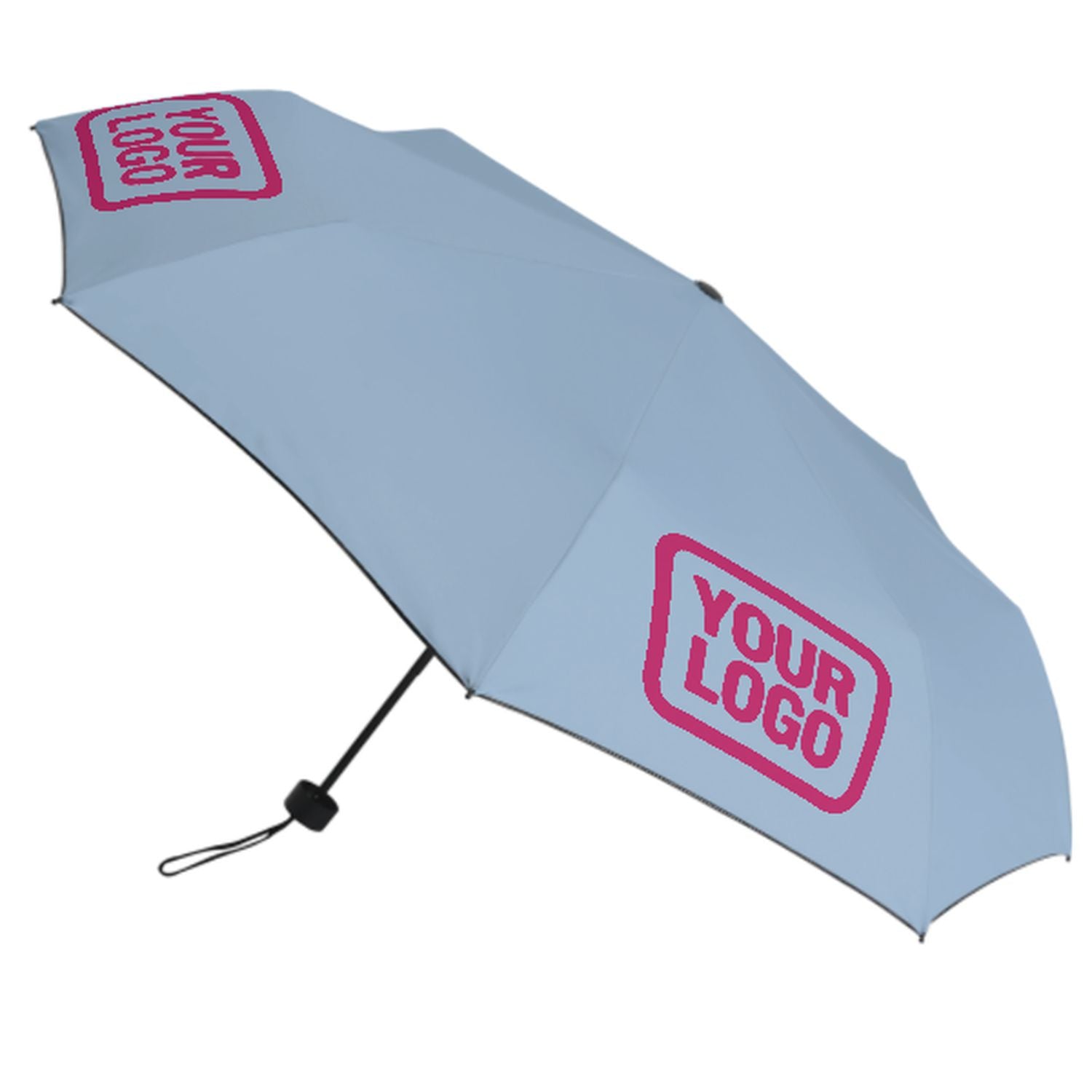 Maßgeschneidertes Hellblau Rosarot Automatik-Regenschirm