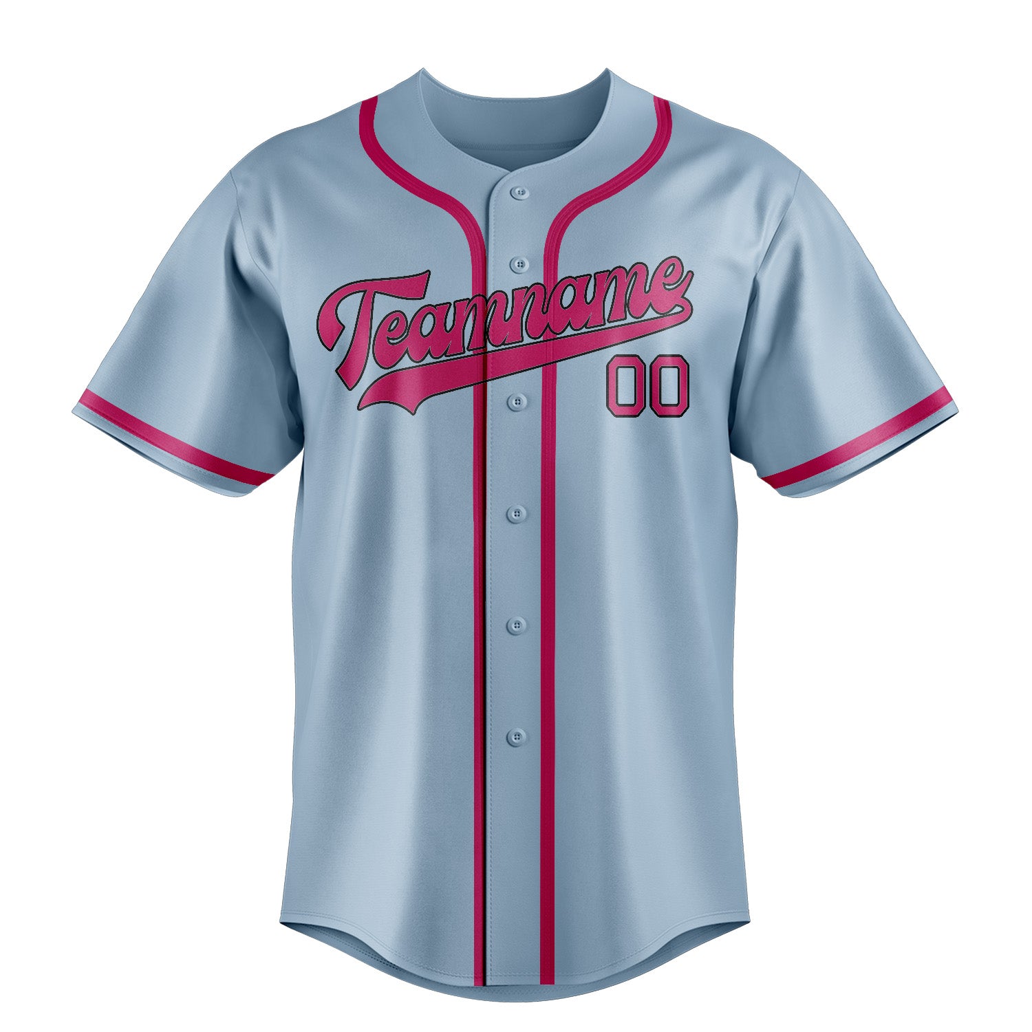 Benutzerdefiniertes Professionelles Hellblau Rosarot Baseballtrikot