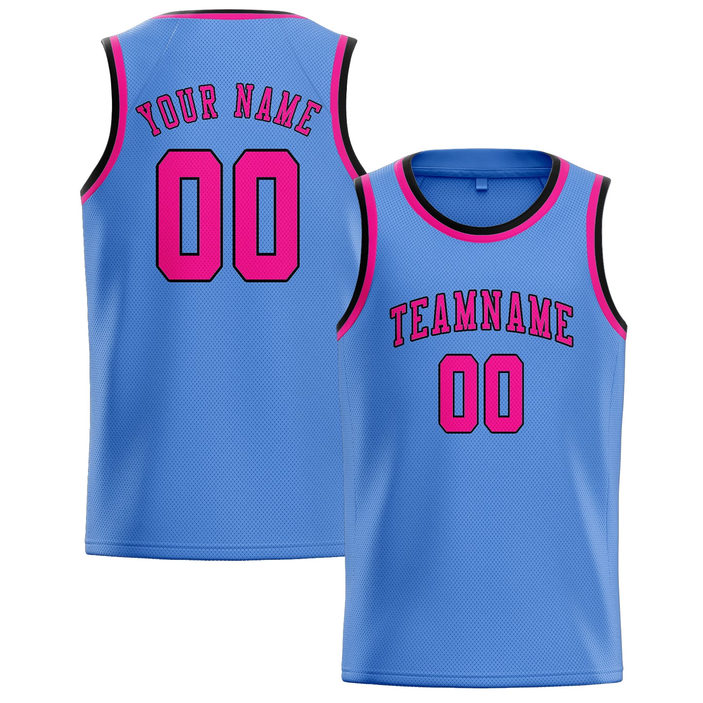 Benutzerdefiniertes Professionelles Hellblau Rosarot Basketballtrikot