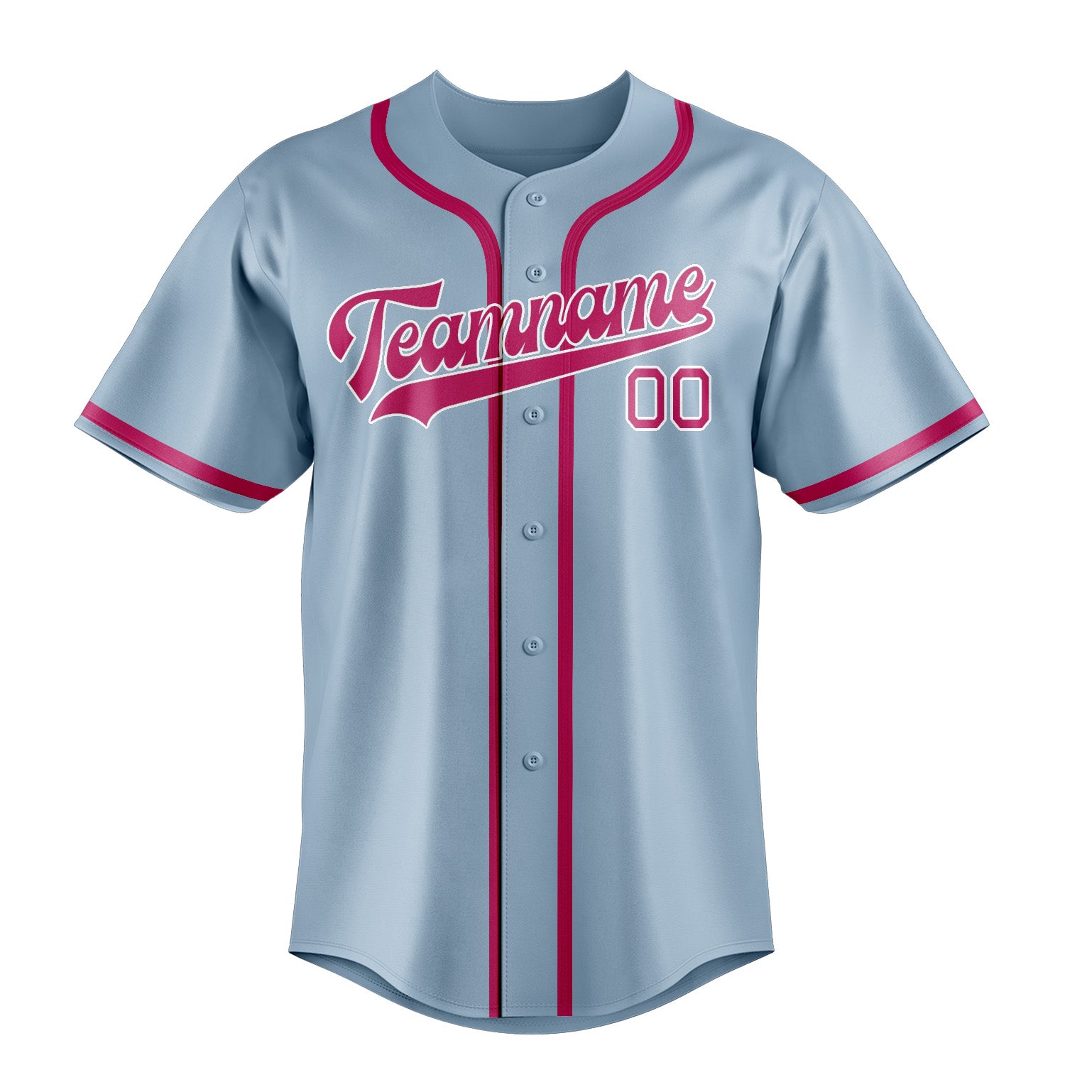 Benutzerdefiniertes Professionelles Hellblau Rosarot Baseballtrikot