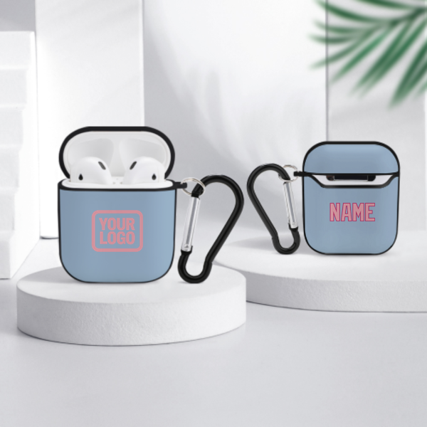 Maßgeschneidertes Hellblau Rosa AirPods-Hülle