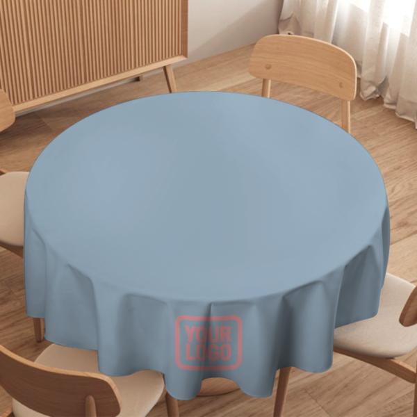 Maßgeschneidertes Hellblau Rosa Runde Tischdecke