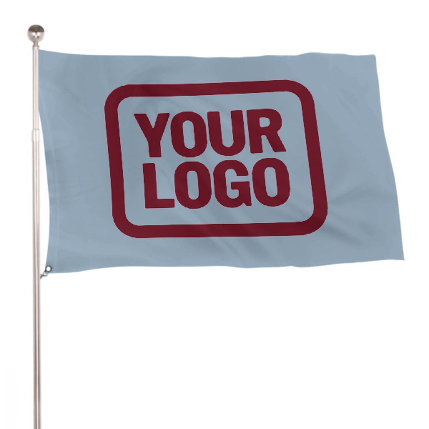 Maßgeschneidertes Hellblau Karmesinrot Flagge