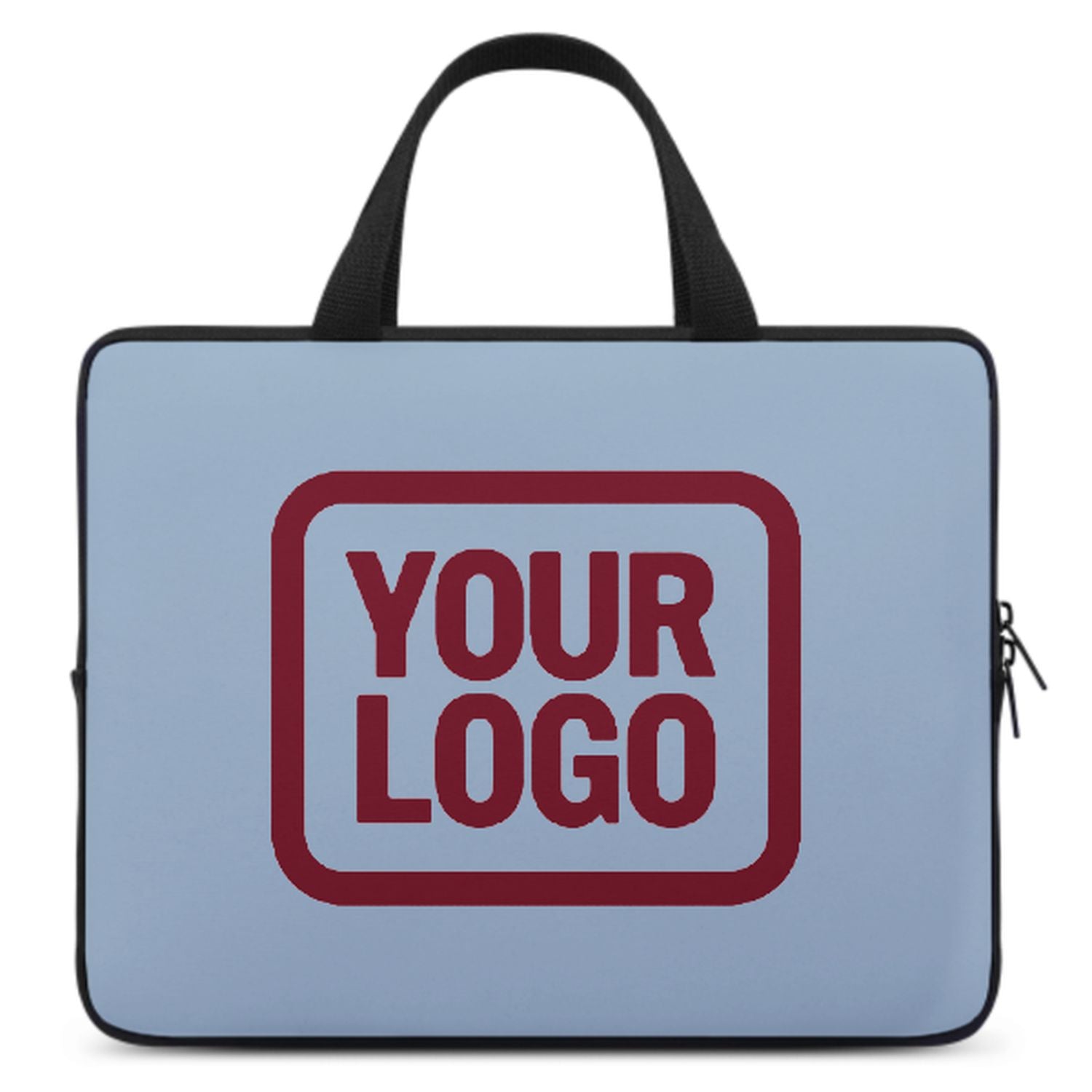 Sac pour ordinateur portable personnalisé bleu clair et rouge cramoisi