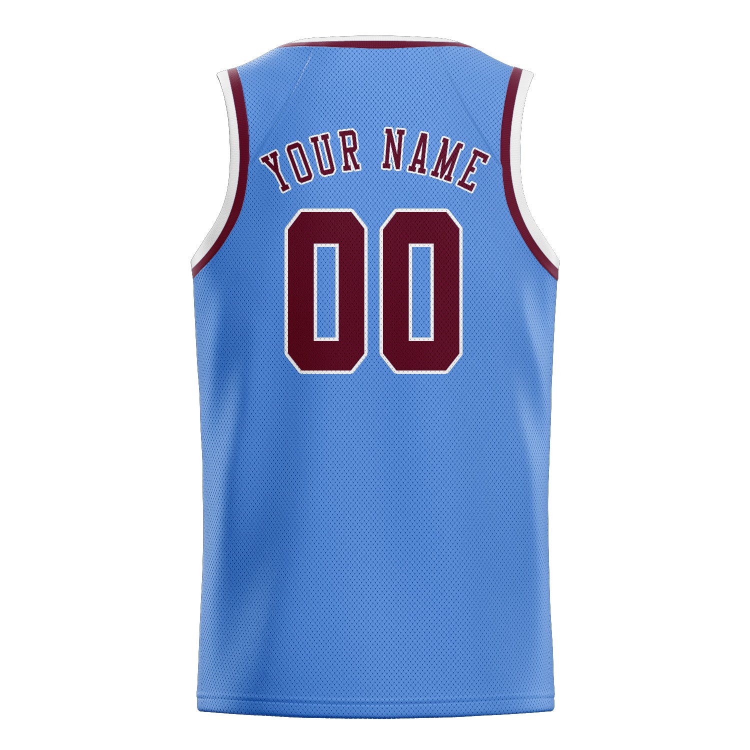 Benutzerdefiniertes Professionelles Hellblau Karmesinrot Basketballtrikot