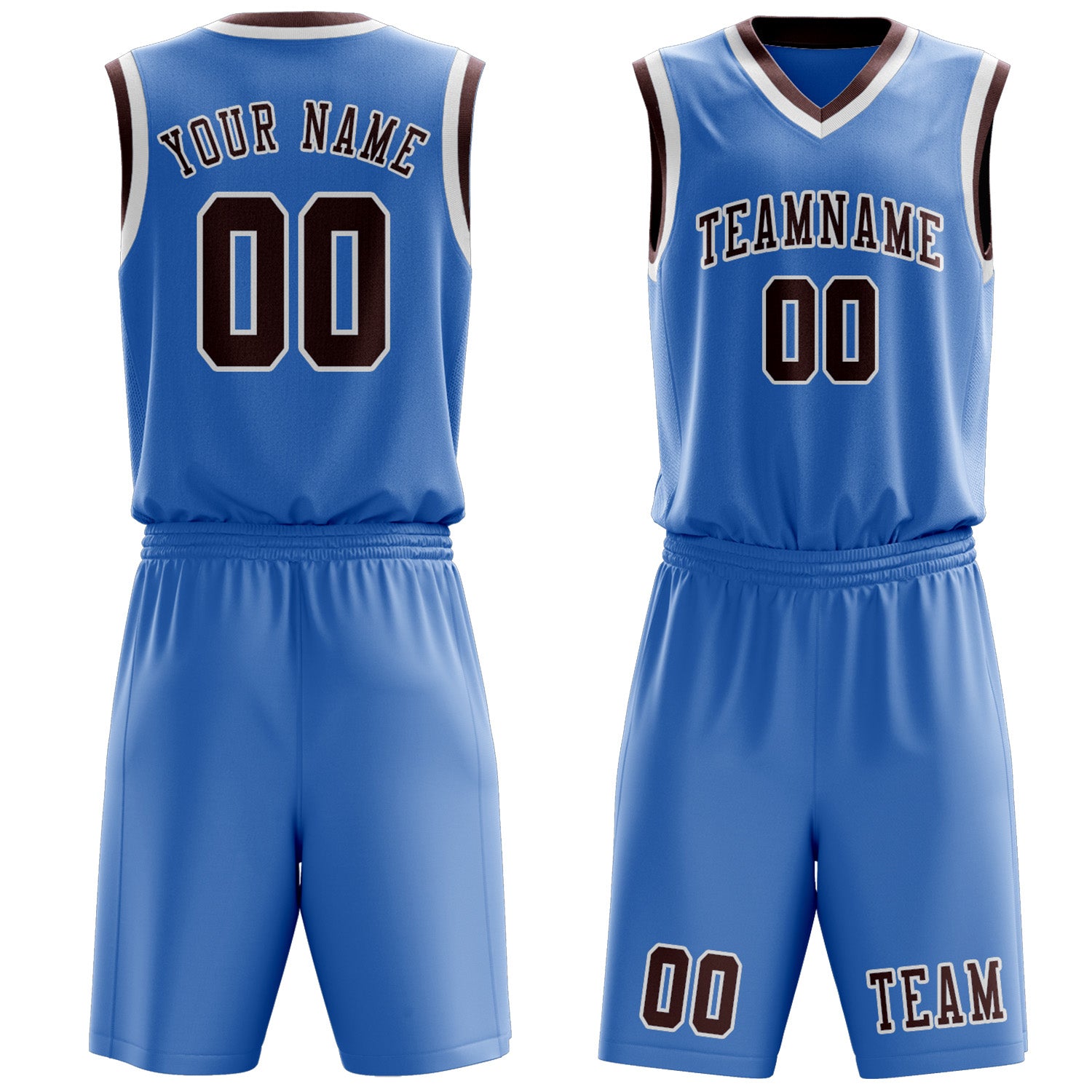 Benutzerdefiniertes Professionelles Hellblau Karmesinrot Basketballtrikot-Set