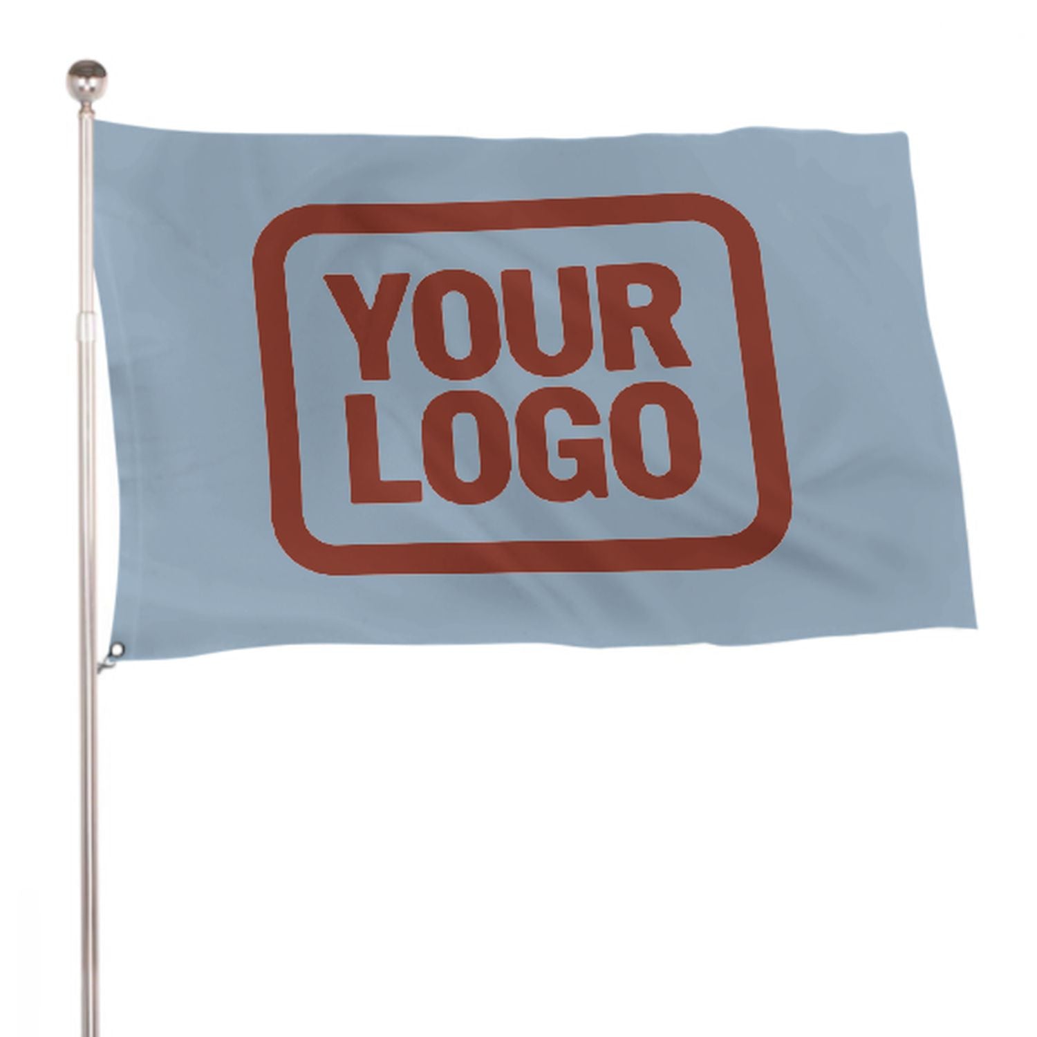 Maßgeschneidertes Hellblau Korallenrot Flagge