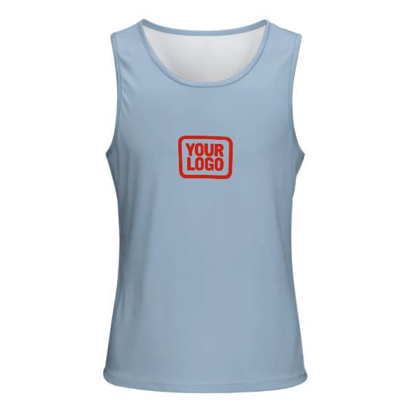 Maßgeschneidertes Hellblau Orangerot Herren Tanktop