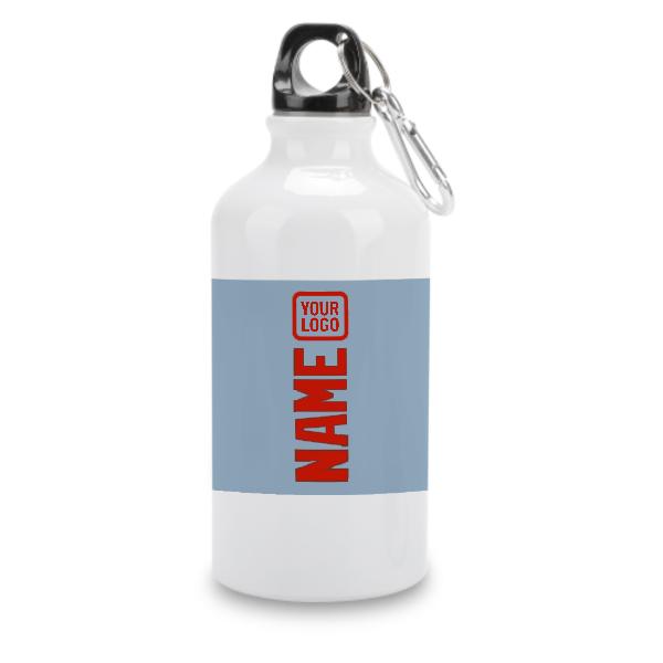 Maßgeschneidertes Hellblau Orangerot Sportflasche