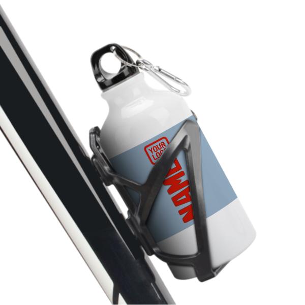 Maßgeschneidertes Hellblau Orangerot Sportflasche