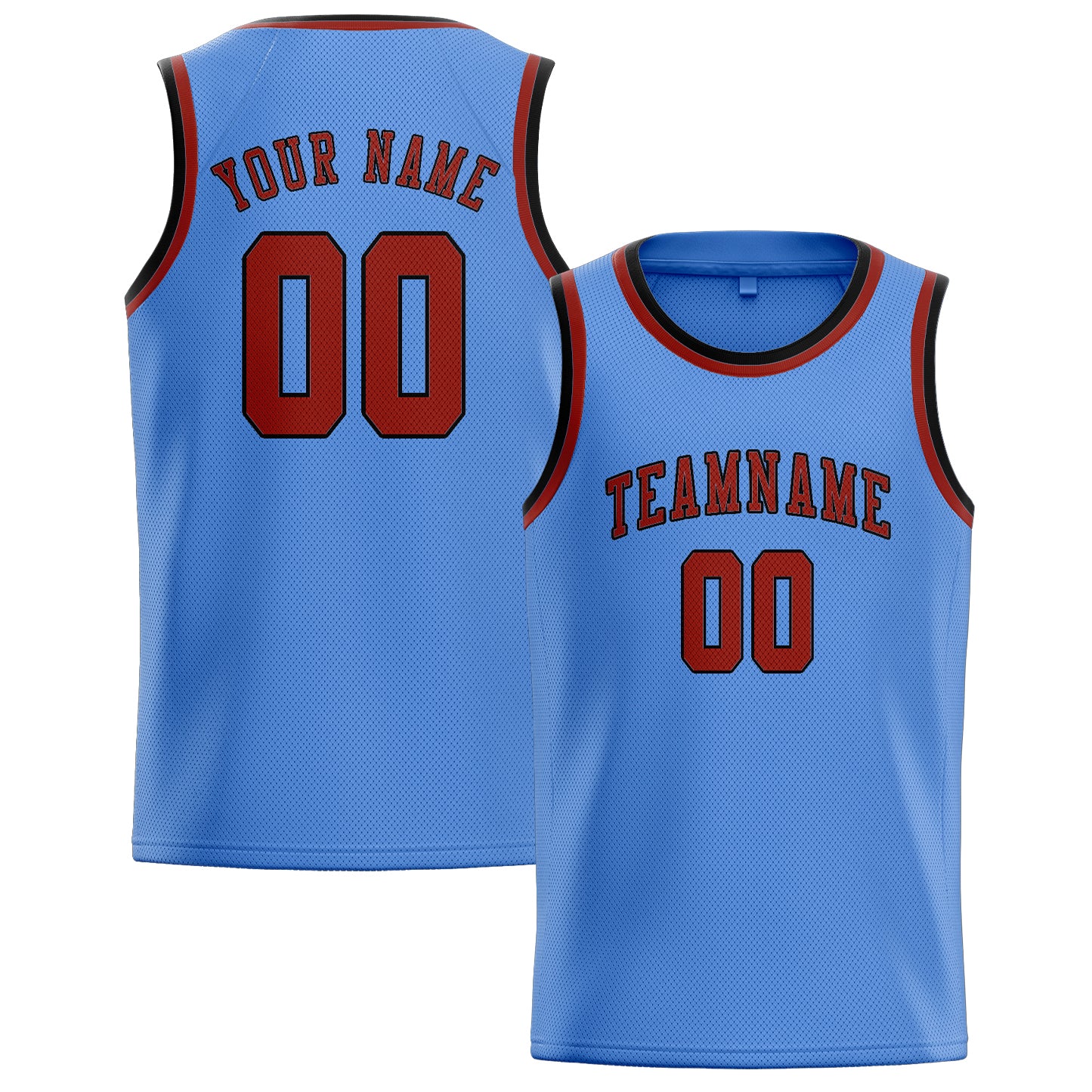 Benutzerdefiniertes Professionelles Hellblau Korallenrot Basketballtrikot